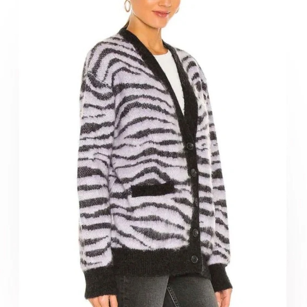 Re/done 90s Oversized Cardigan in Tiger Intarsia